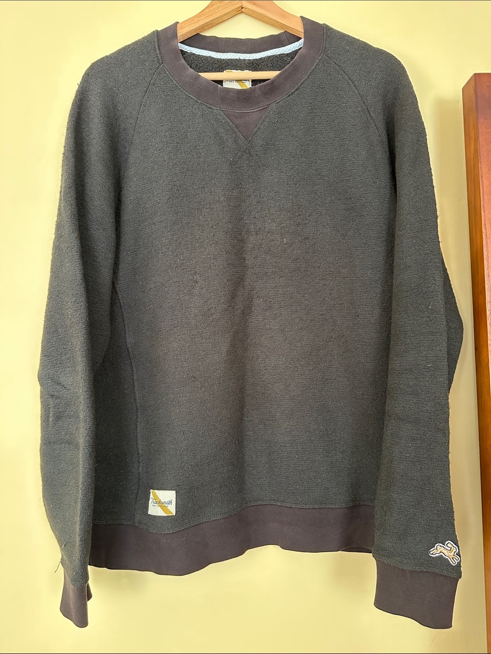 Tracksmith Men's Heavyweight Merino Sweatshirt in Black